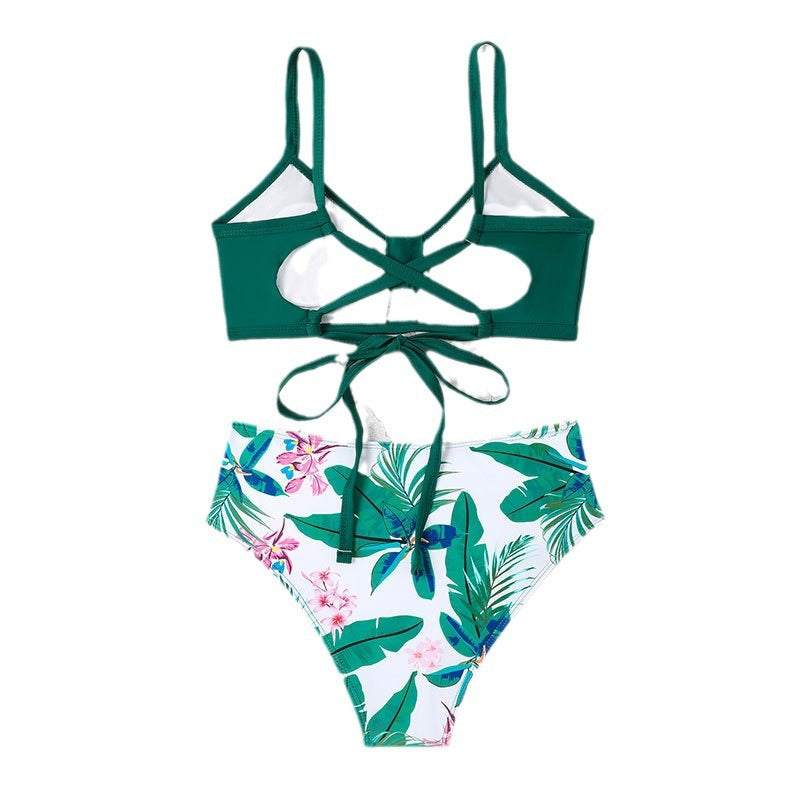 Printed split bikini