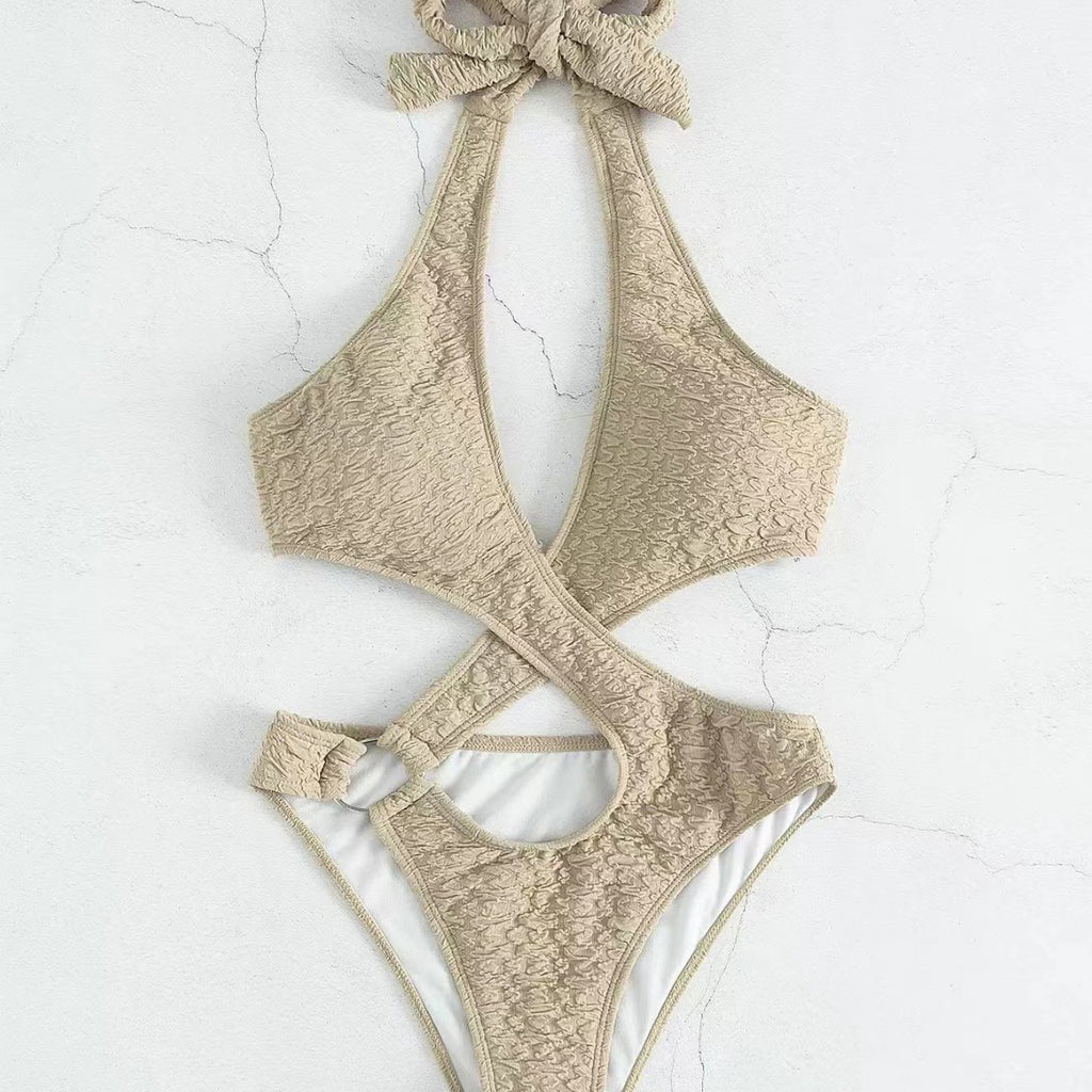Jumpsuit bikini sexy beige swimsuit