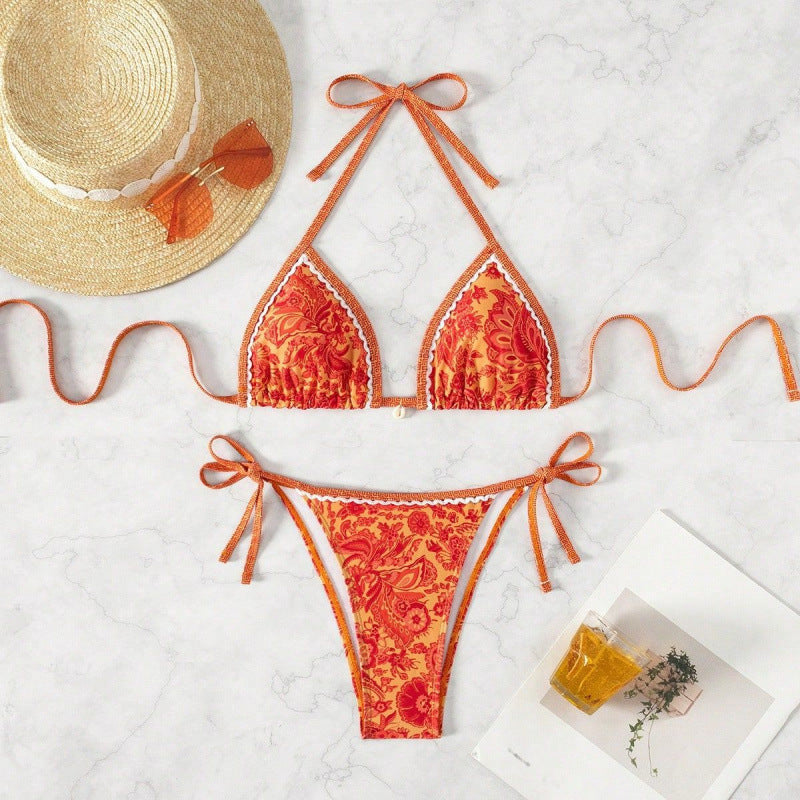 Printed sexy multicolor swimsuit bikini