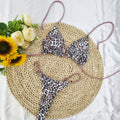 Printed bikini women's neck strap sexy split bikini
