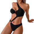 Hollow solid color bikini