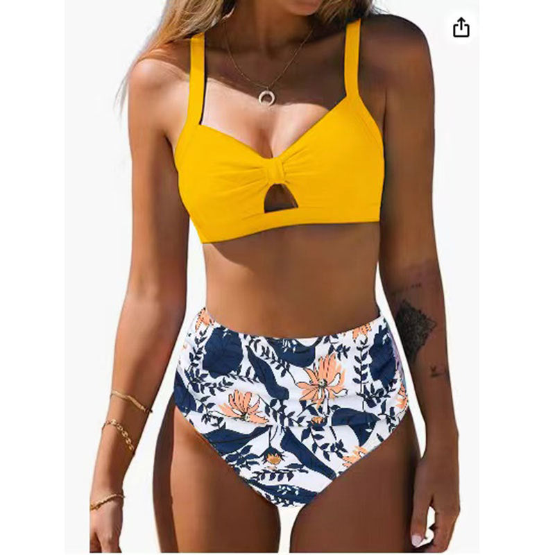 Printed split bikini