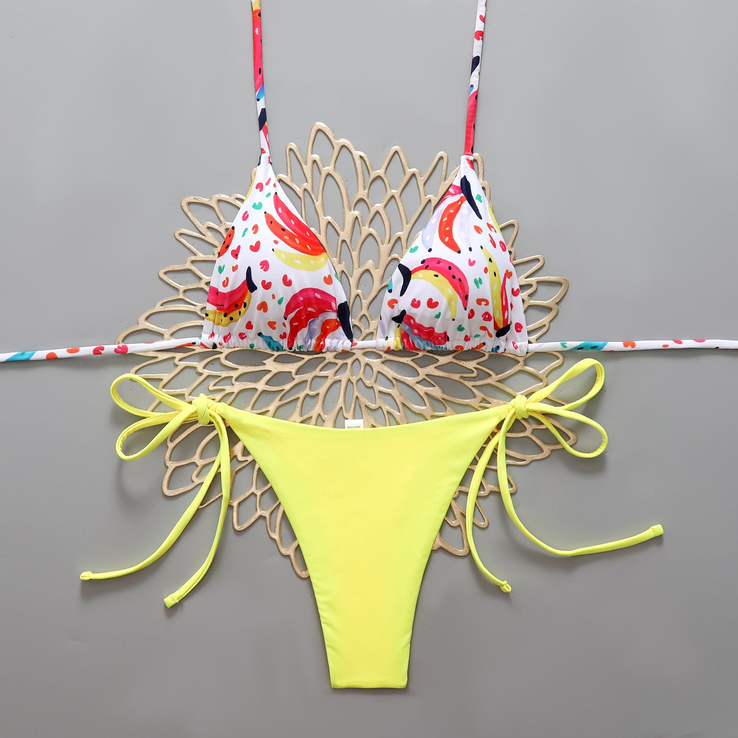 Graffiti printed bikini