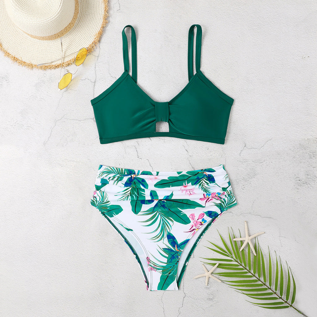 Printed split bikini