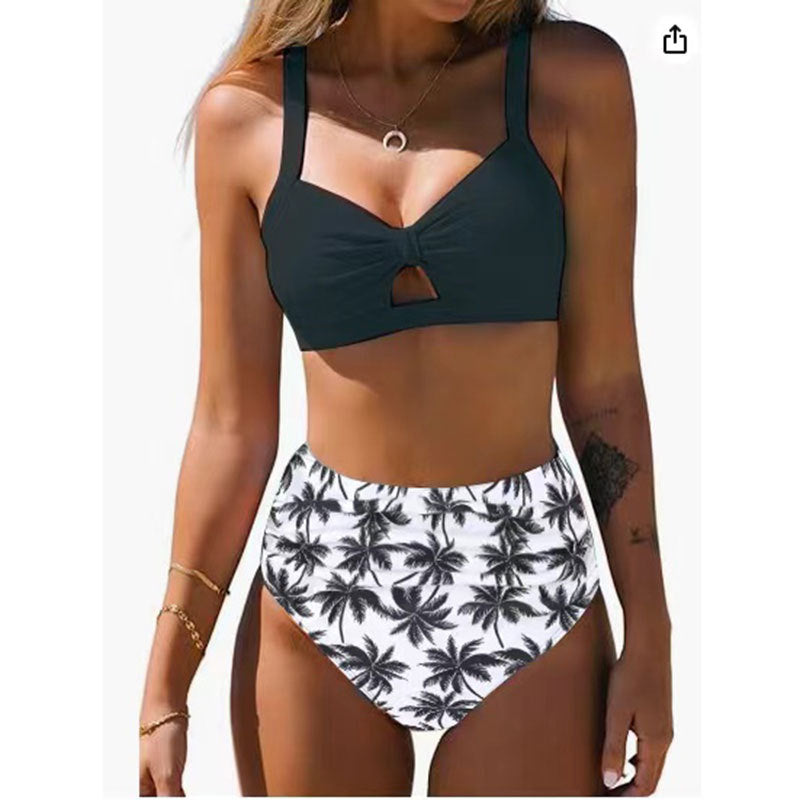 Printed split bikini