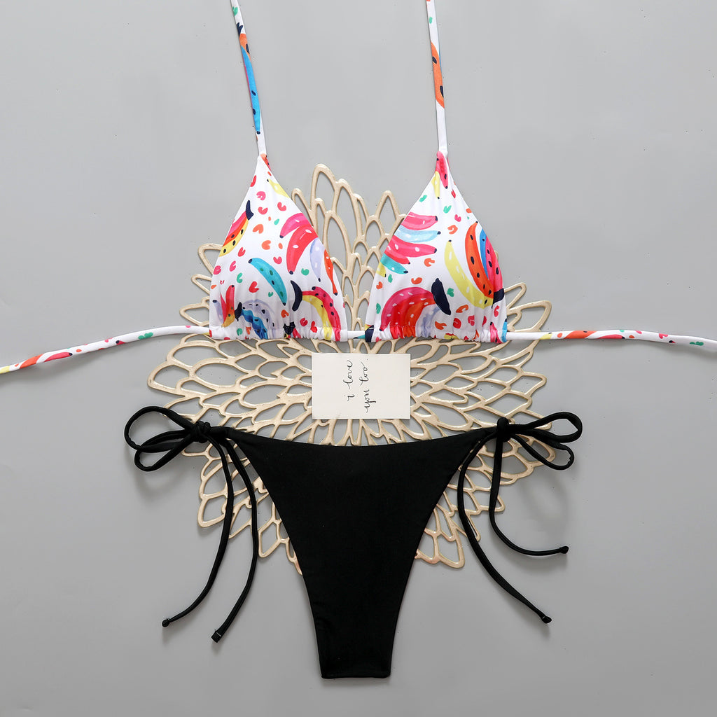 Graffiti printed bikini