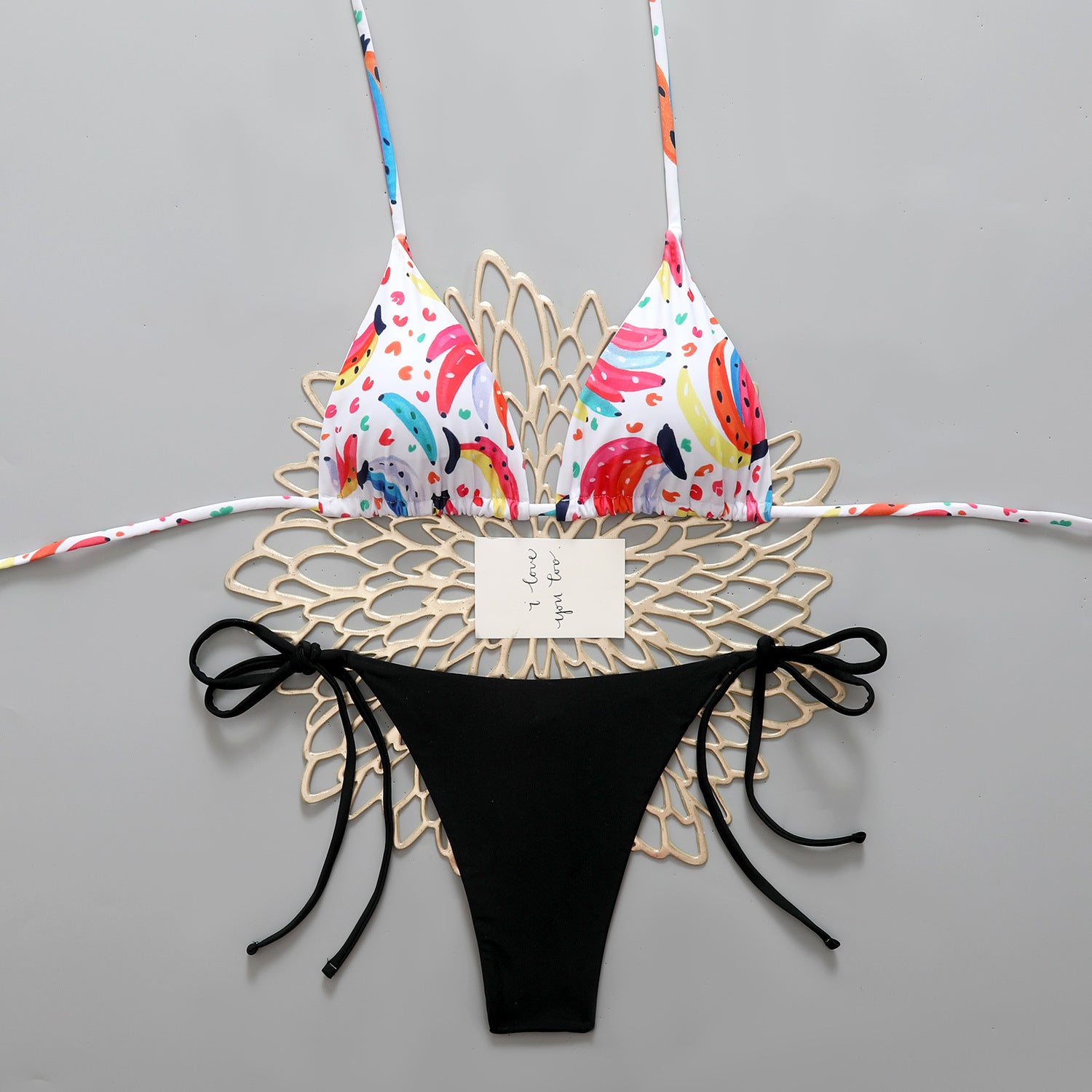 Graffiti printed bikini