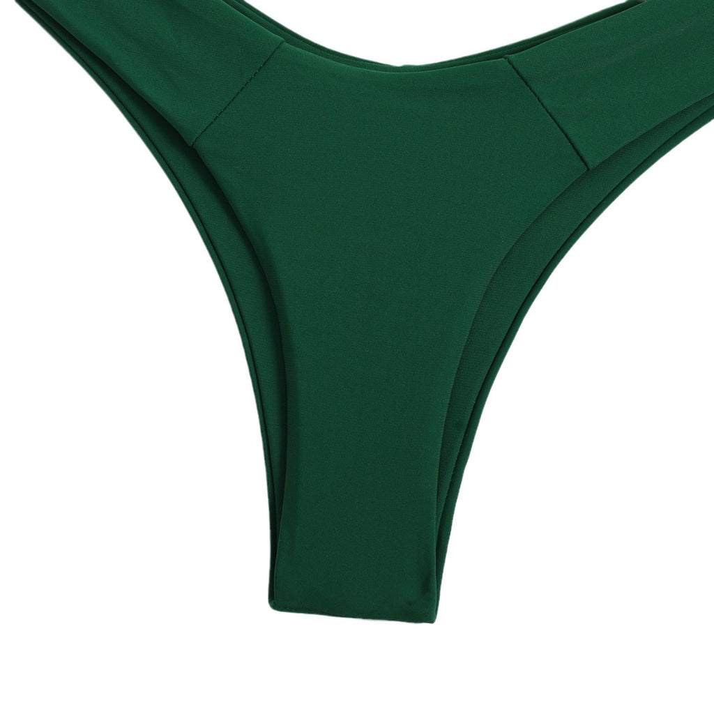 High-Waisted Two-Piece Bikini Swimwear with Single Shoulder Design for Beach Wear