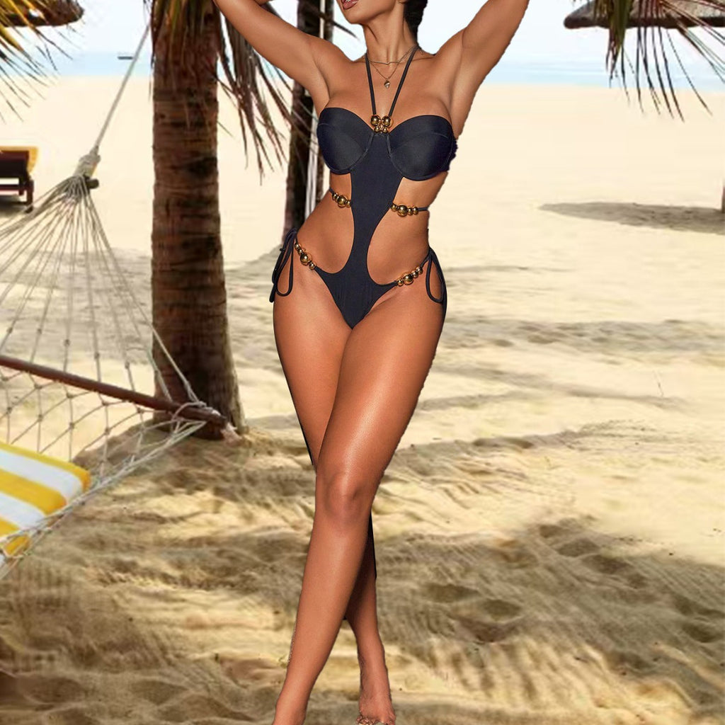Bikini Swimwear with Built-in Support Strappy Sexy One-Piece Bikini