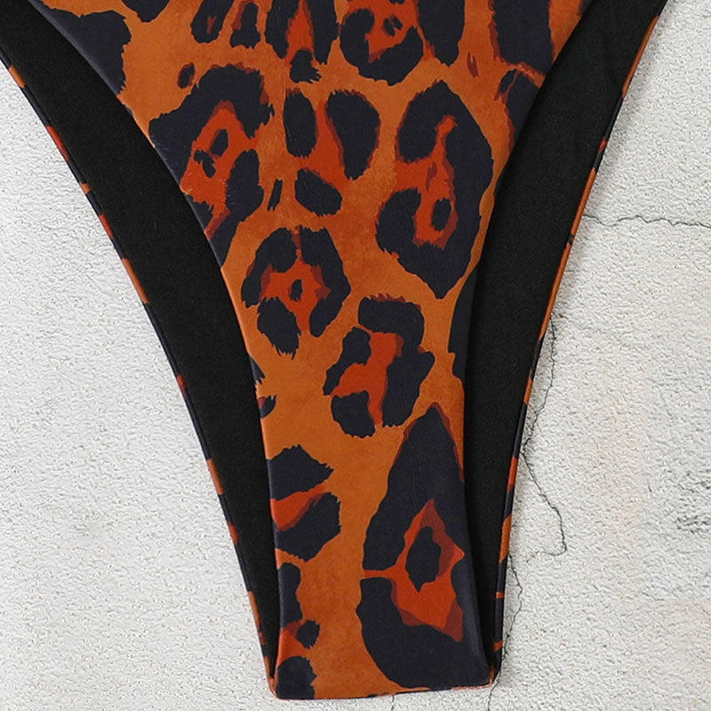 Leopard print triangle bikini