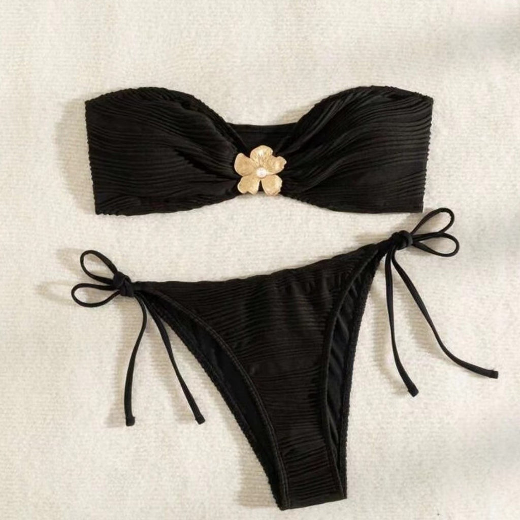 Solid color split style sexy bikini bikini swimsuit for women