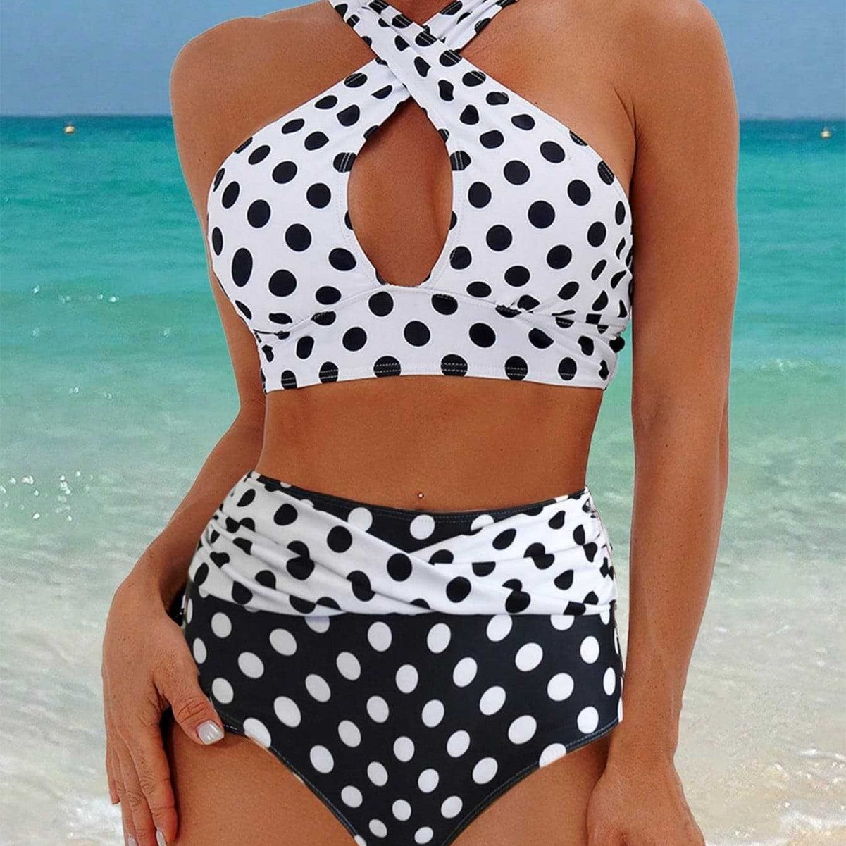 Split swimsuit bikini