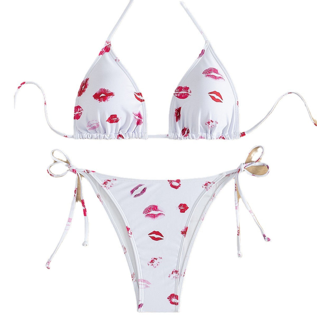 Bikini Swimwear Women Sexy Printed Three-Piece Strappy Bikini
