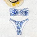Bikini strapless bikini blue and white porcelain