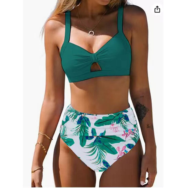 Printed split bikini