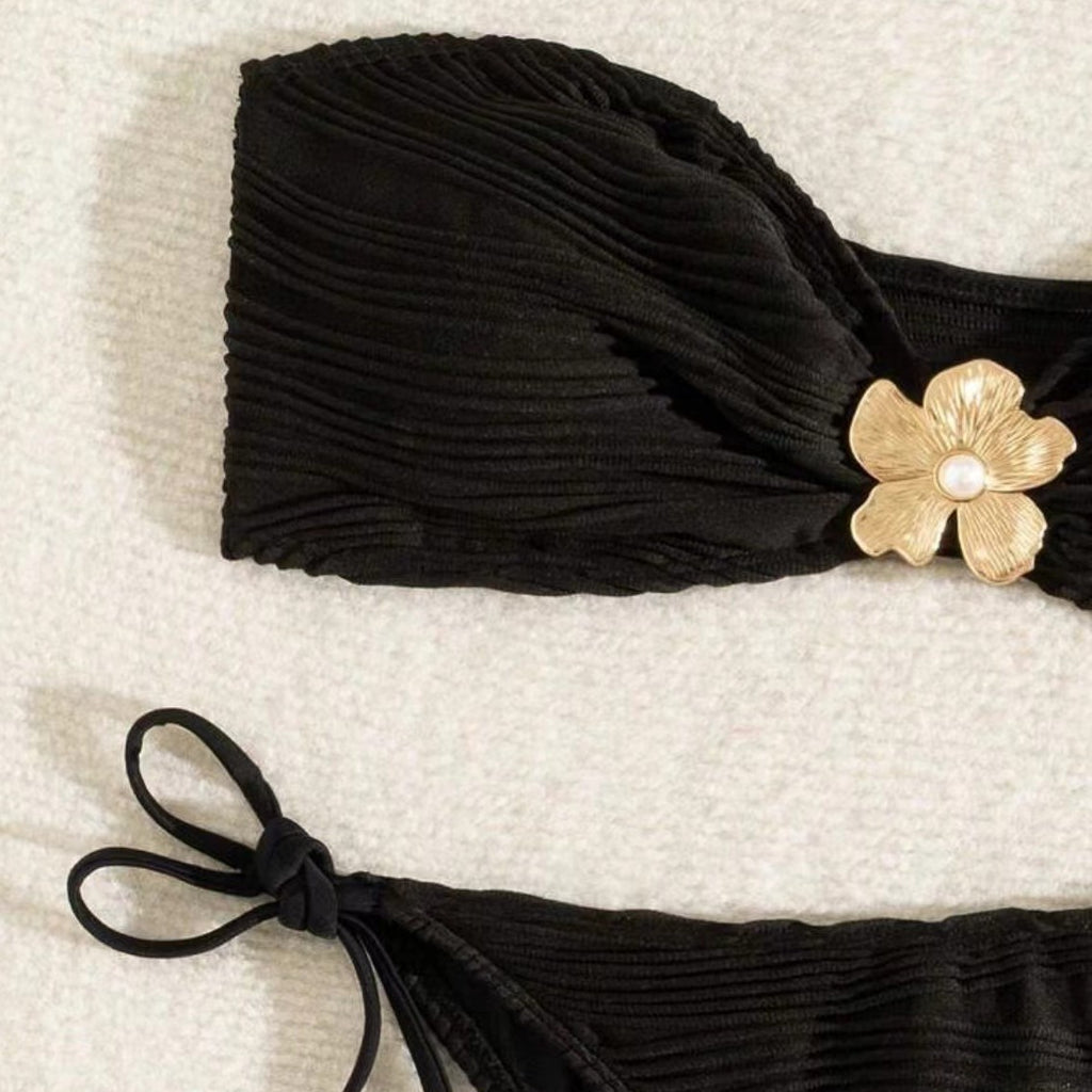 Solid color split style sexy bikini bikini swimsuit for women