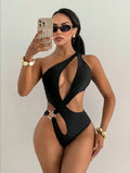Swimsuit Solid Color One-Piece Cut-Out Sexy Bikini